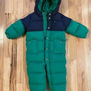 Ralph Lauren Baby Boys Feather Down Snowsuit French Navy Blue Green
